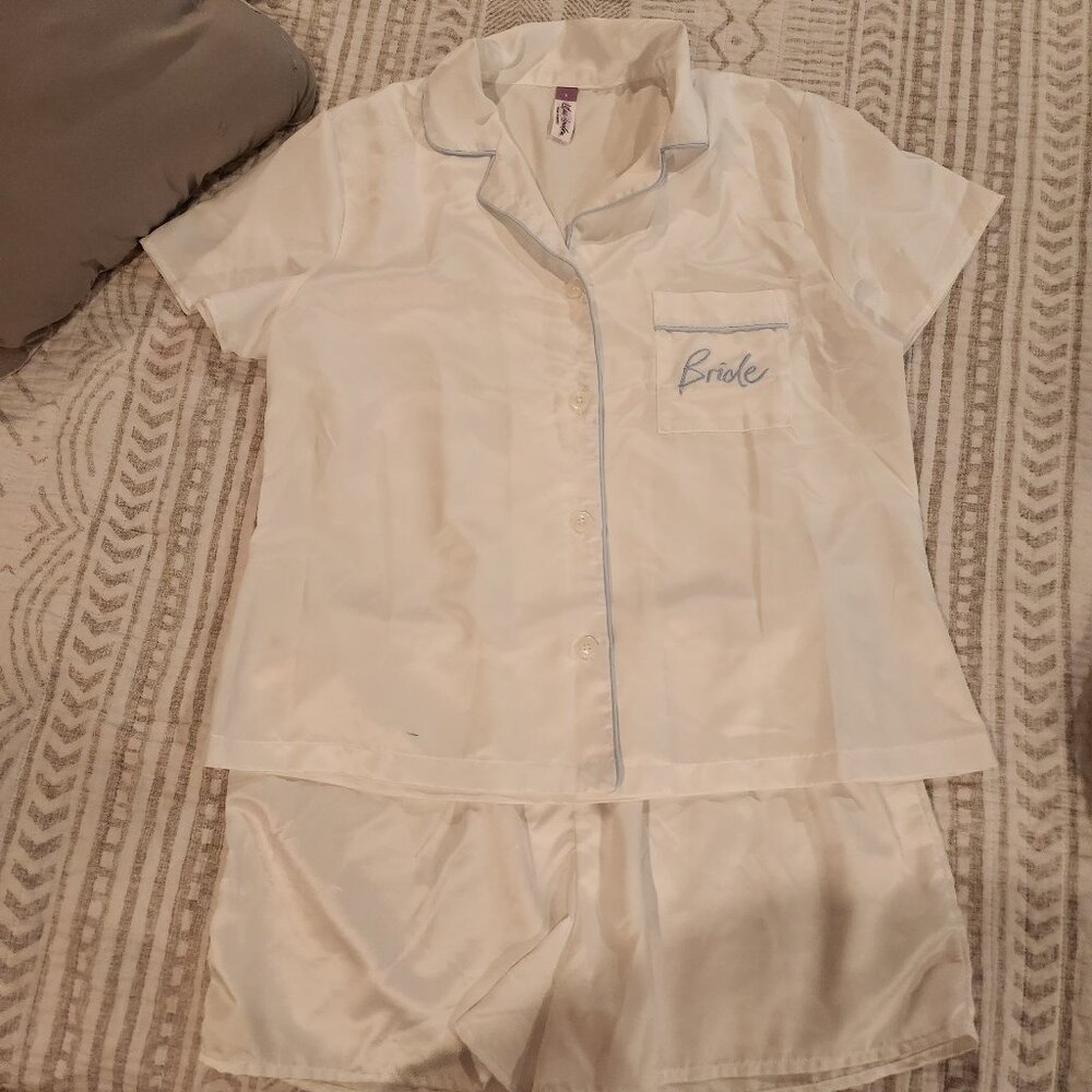 Satin bridal getting dressed set